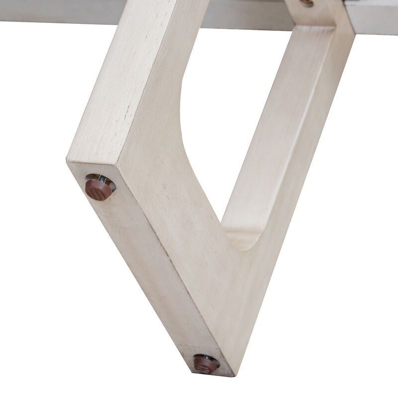 Merax Retro Elegant Console Table with Marble-Effect Top