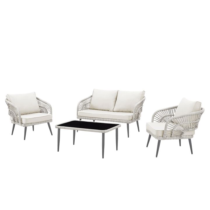 Inspired Home Arsema  Outdoor 4pc Seating Group