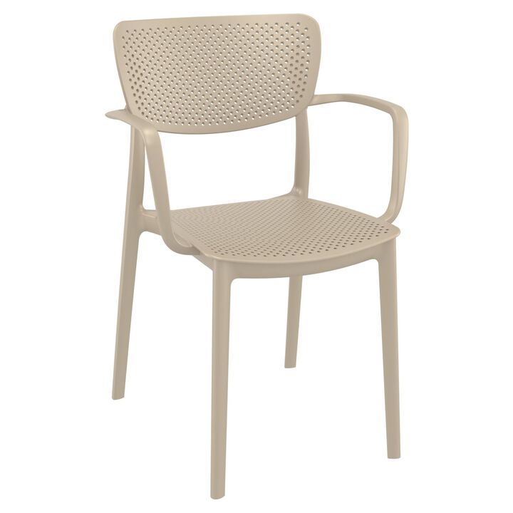 33" Black Stackable Patio Dining Arm Chair