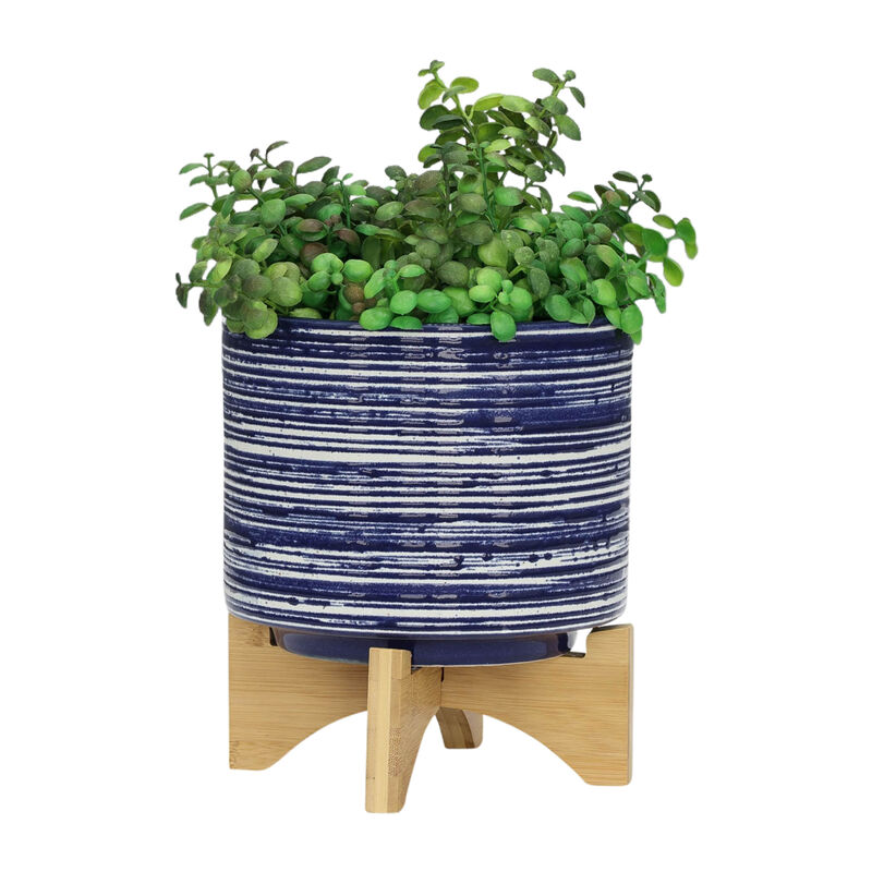 Planter On Stand, Blue Set