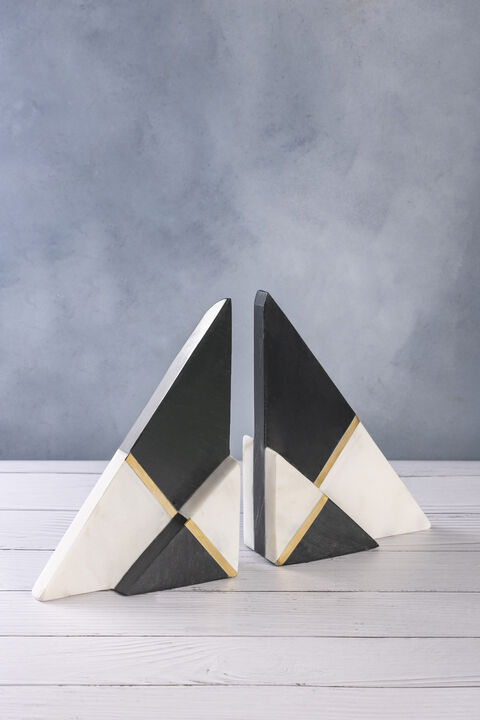 Kaavin Marble Bookends, Set of 2