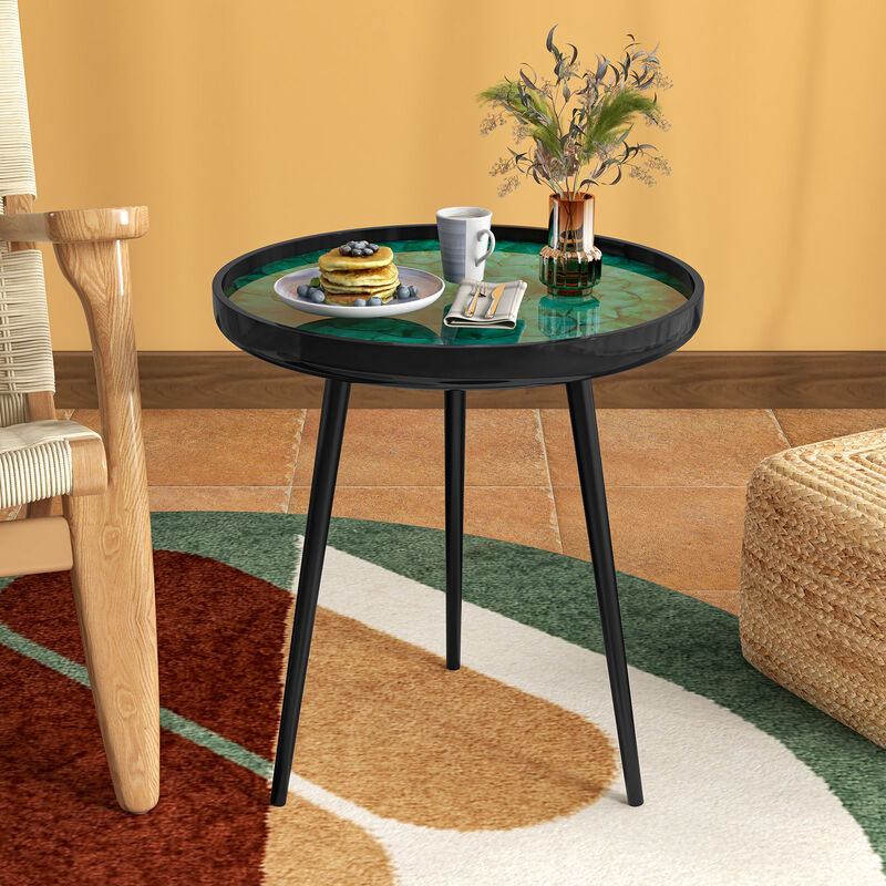 Mid-century Modern Coffee End Table with Sea Shell Decoration