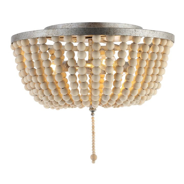 Allison Wood Beaded/Metal LED Flush Mount