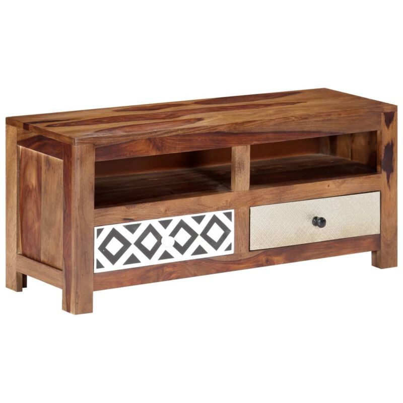 vidaXL TV Cabinet 35.4"x11.8"x15.7" Solid Sheesham Wood