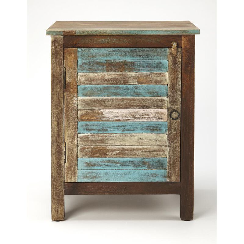 Butler Specialty Rustic Shutter Painted Accent Cabinet, Multi-Color