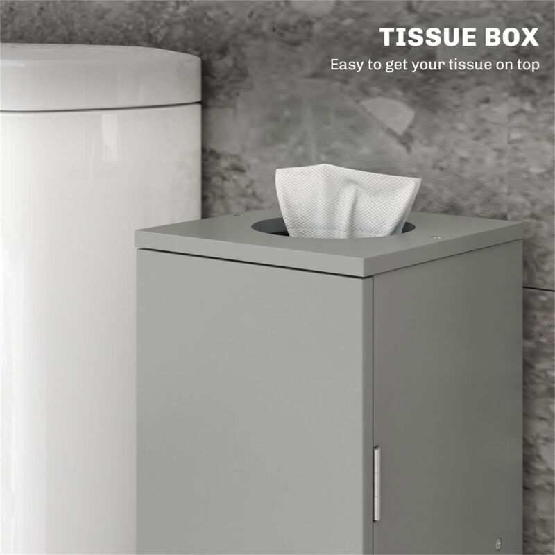 Compact Bathroom Cabinet with Adjustable Shelves, 1 Door, and Anti-Tip Design for Small Spaces