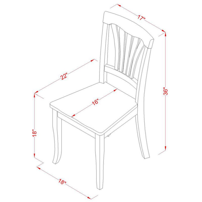 East West Furniture Avon  Chair  for  dining  room  Wood  Seat-Black  and  Cherry  Finish,  Set  of  2