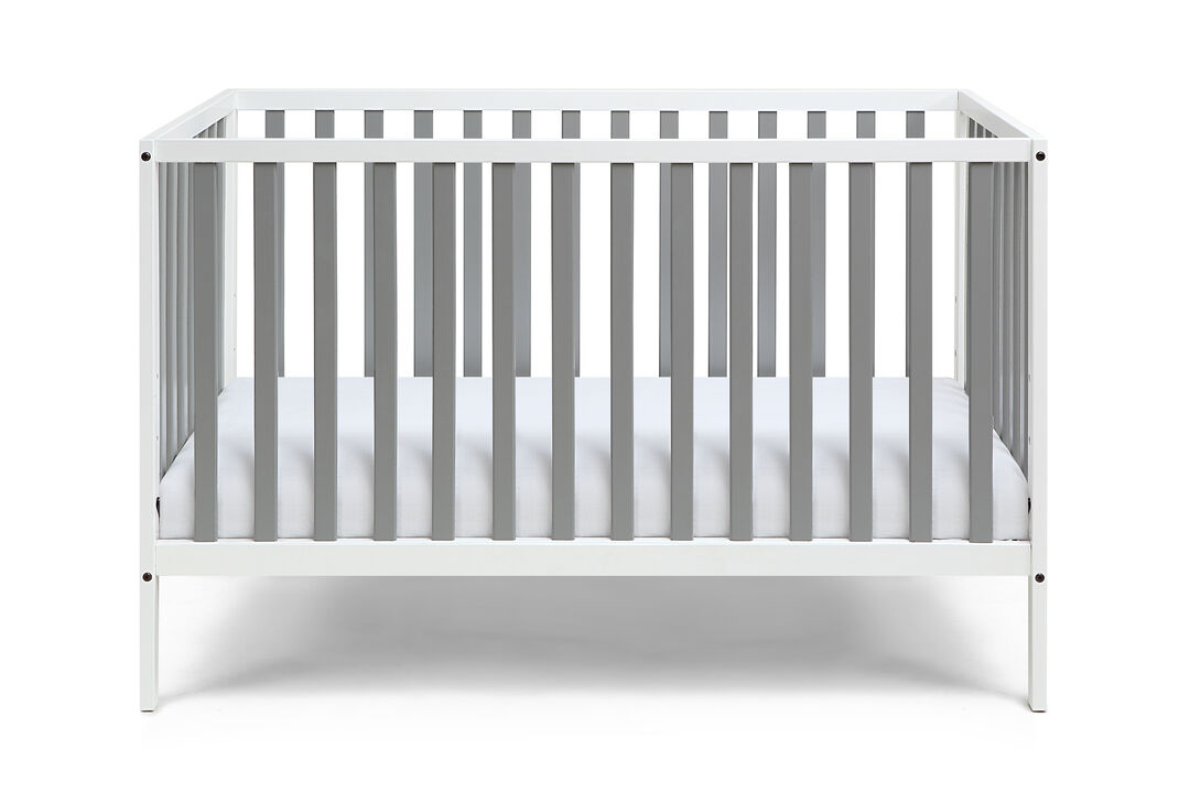 Baby Cache Deux Remi 3-in-1 Convertible Island Crib White/Gray