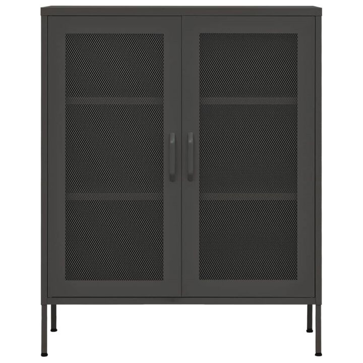 vidaXL Steel Storage Cabinet with Adjustable Shelves, Industrial Style, Practical Design, Anthracite, 31.5"x13.8"x40", Load Capacity 198.4 lbs