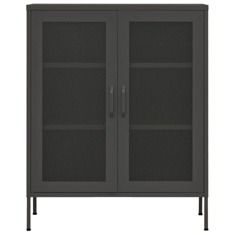 vidaXL Steel Storage Cabinet with Adjustable Shelves, Industrial Style, Practical Design, Anthracite, 31.5"x13.8"x40", Load Capacity 198.4 lbs