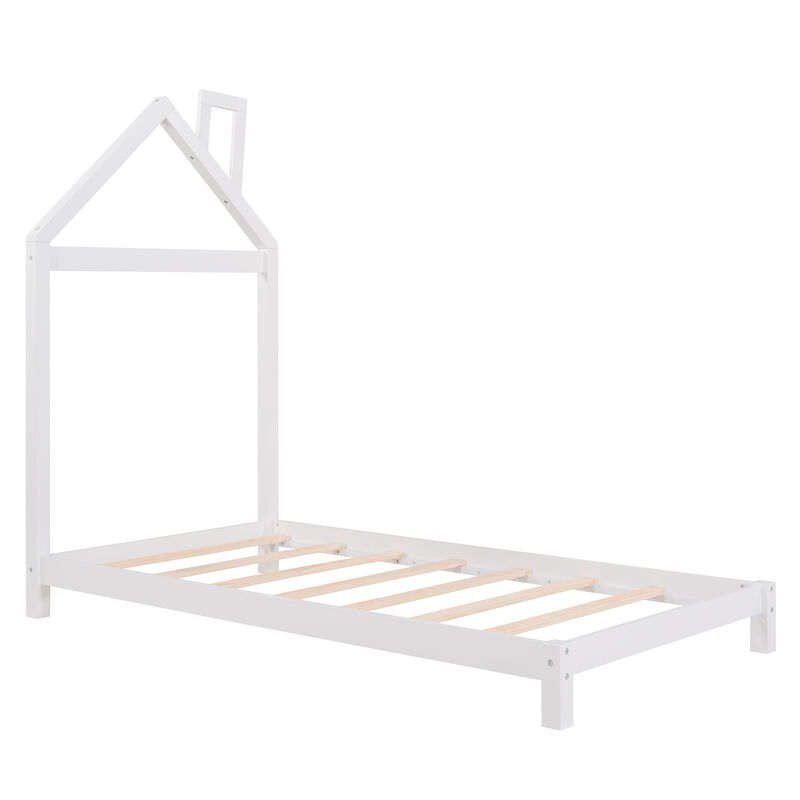 Merax Wood Platform Bed with House-shaped Headboard