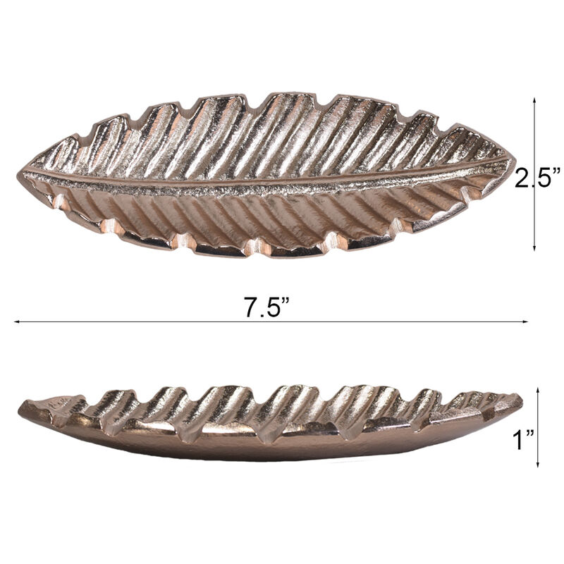 Handmade Decorative Bronze Color Coated 7.28 x 2.36 x 0.78 Inches Aluminium Tray 040AB BBH Home's