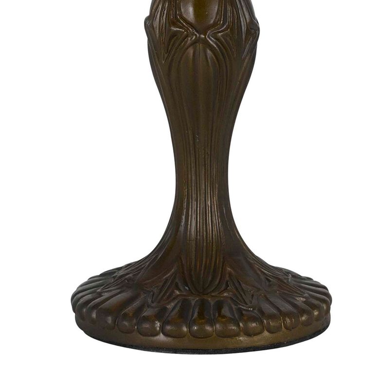 Metal Body Tiffany Table Lamp with Butterfly Design Shade, Multicolor - Benzara