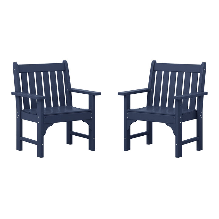 WestinTrends Outdoor Patio HDPE Adirondack Dining Arm Chairs (Set of 2)