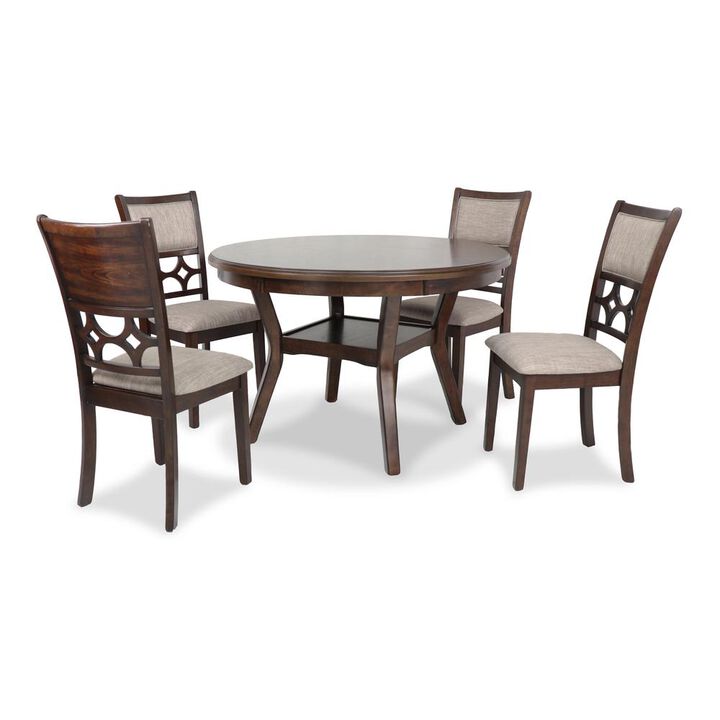 New Classic Furniture Mitchell 5-Piece Transitional Wood Dining Set in Cherry