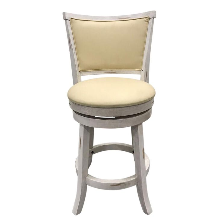 Carolina Living Beckett Upholstered Swivel Seat Barstool - Set of 2 - Sand - Cream Upholstery
