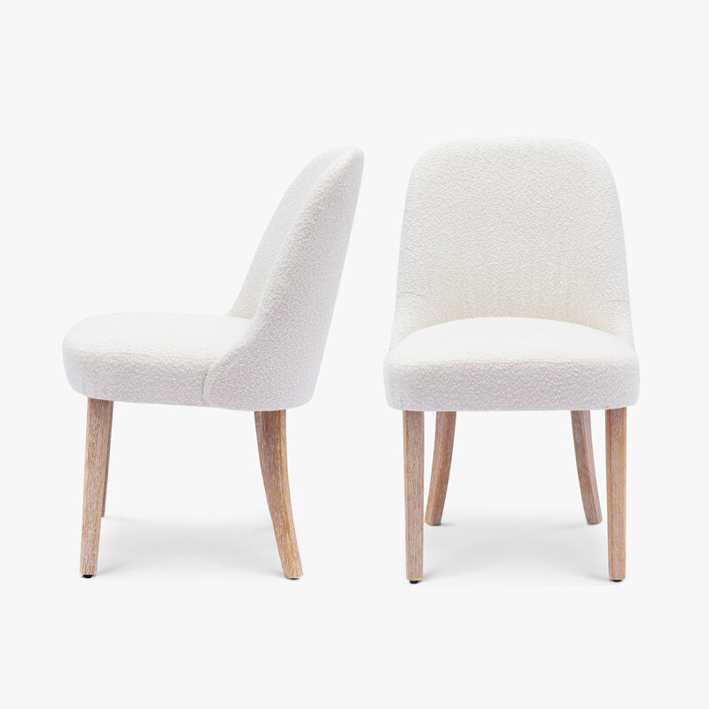 WestinTrends Mid-Century Modern Upholstered Boucle Dining Chair