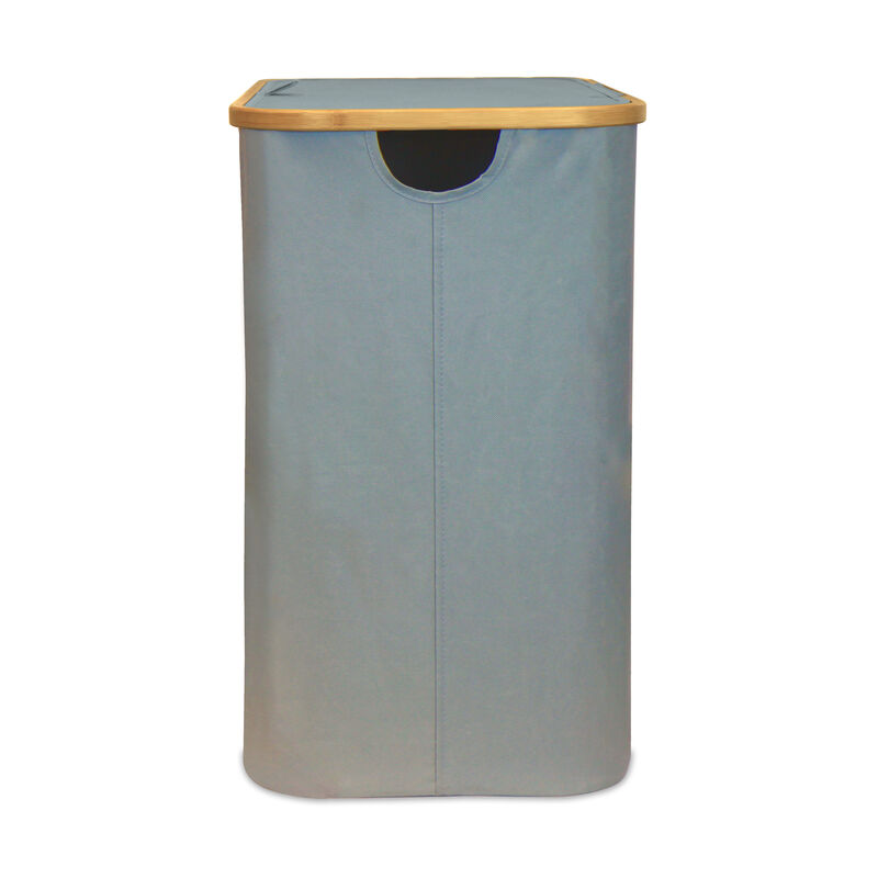 Oceanstar Double Soft Sided Laundry Hamper Sorter With Bamboo Rim Lid