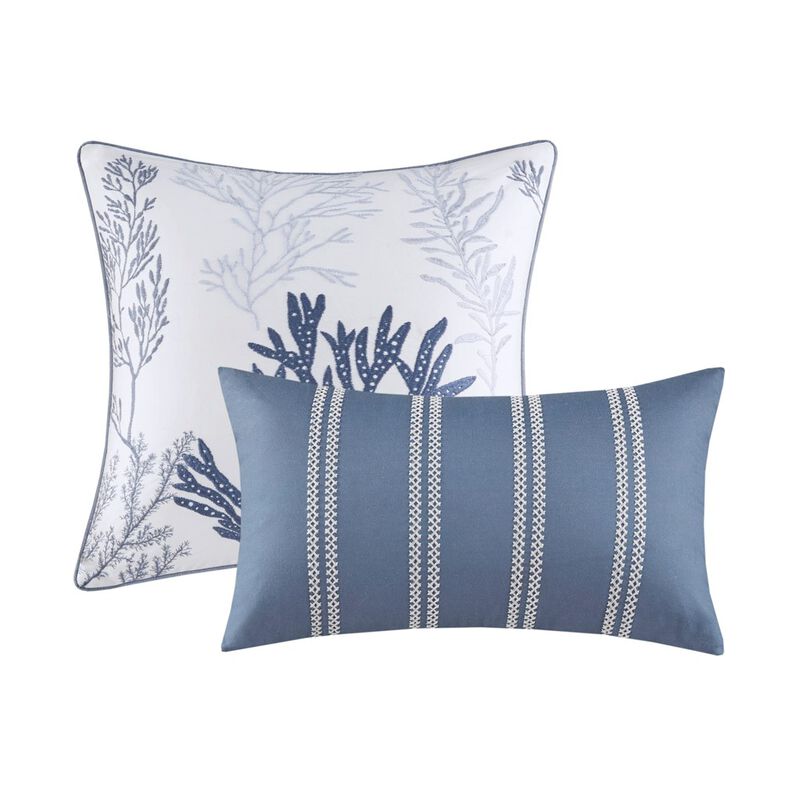 Gracie Mills Diego 5-Piece Coastal Oversized Cotton Stripe Comforter Set