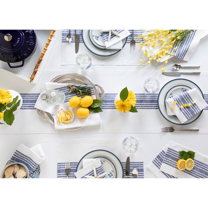 Solino Home 100% Pure Linen Table Runner | Farmhouse