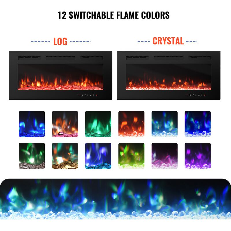 36 in. Direct Vent Electric Fireplace Insert with Remote Control