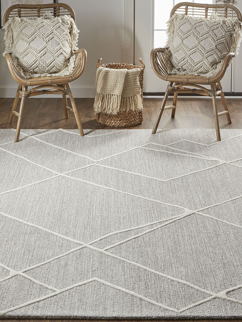 Euclid T8004 Gray/Ivory 8' x 10' Rug By Thom Filcia