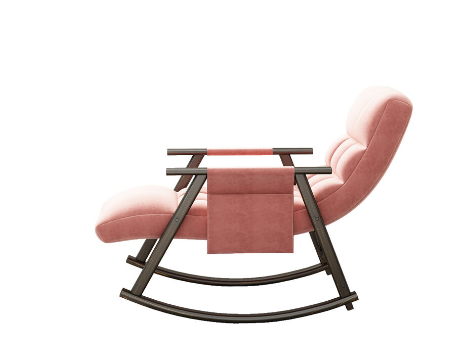 Casual Folding Rocking Chair with Adjustable High Back and Footrest