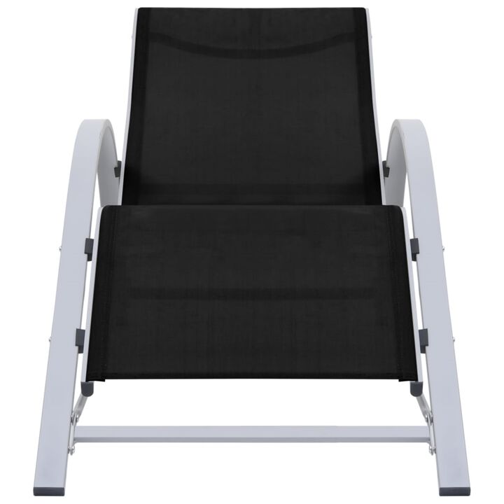 vidaXL Sunlounger Textilene and Aluminum Black
