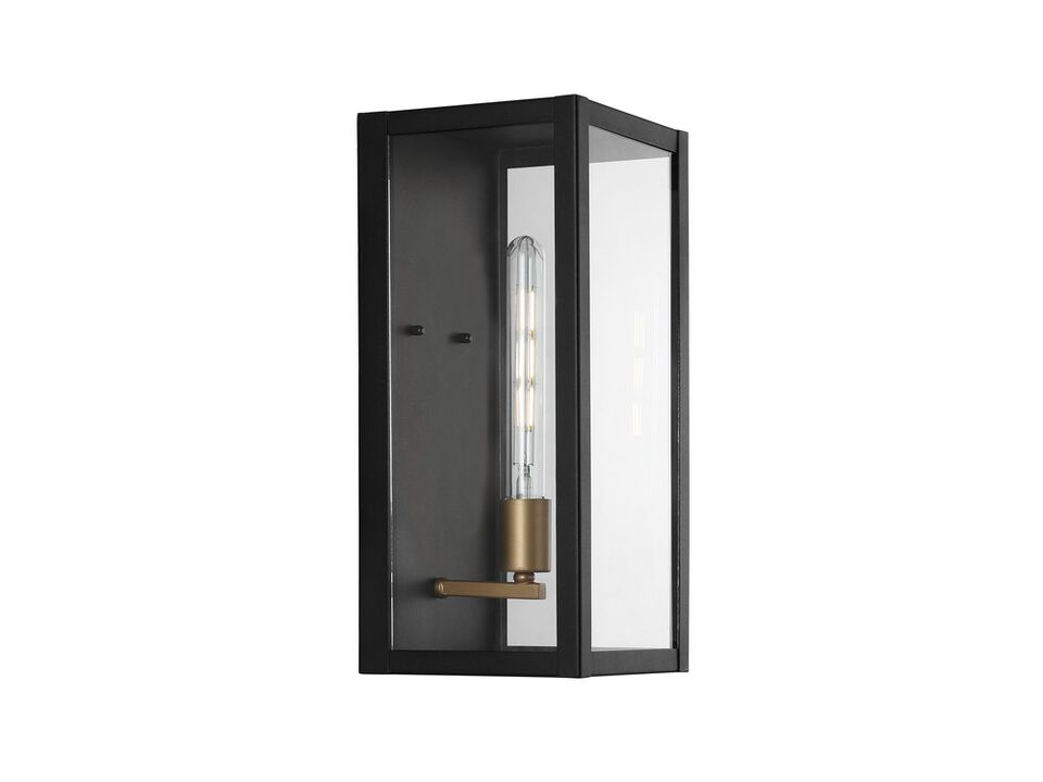 Berlin 1-Light Modern Industrial Rectangular Iron/Glass LED Outdoor Sconce