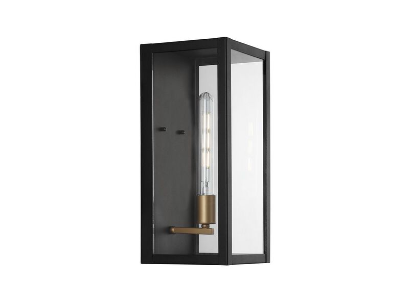 Berlin 1-Light Modern Industrial Rectangular Iron/Glass LED Outdoor Sconce