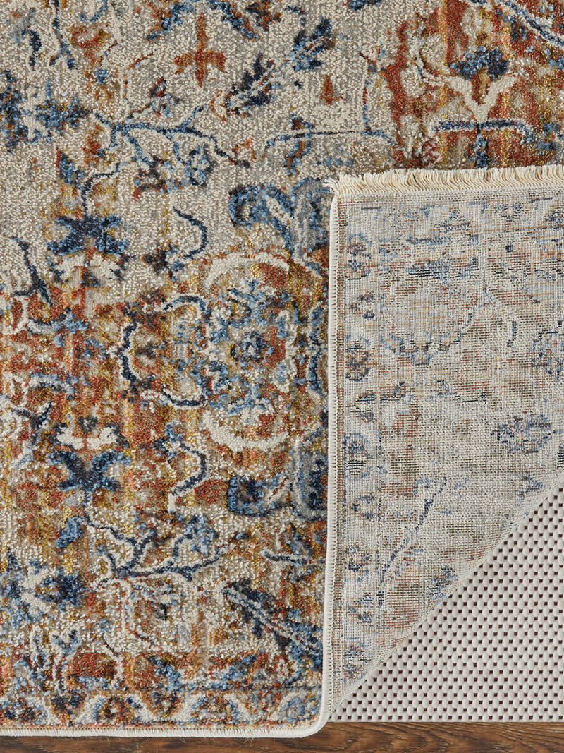 Kaia 39HVF 3' x 5' Tan/Ivory/Orange Rug
