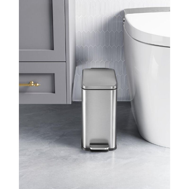 Bathroom Trash Can and Toilet Brush Set