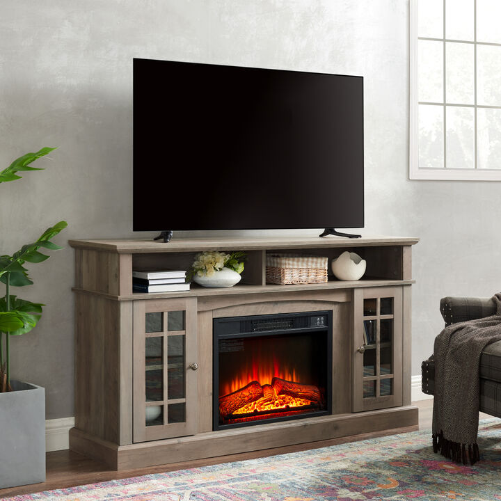 Classic TV Stand with 23" Fireplace for TVs up to 65"