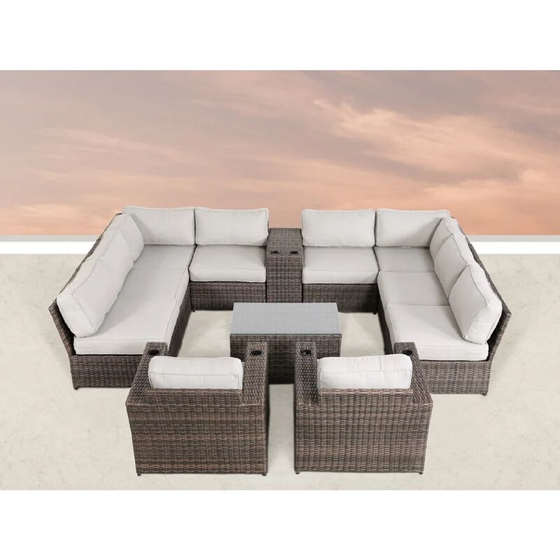 Living Source International Rattan Wicker Fully Assembled 8 - Person Seating Group with Cushions New