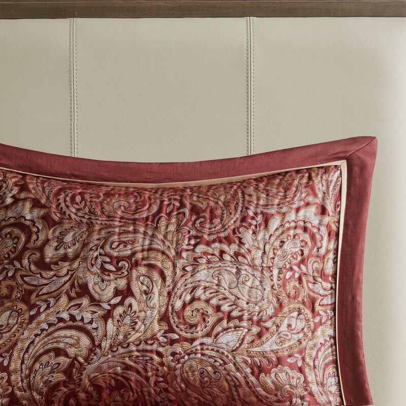 Gracie Mills Thornton 5-Piece Reversible Jacquard Bedspread Set with Throw Pillows