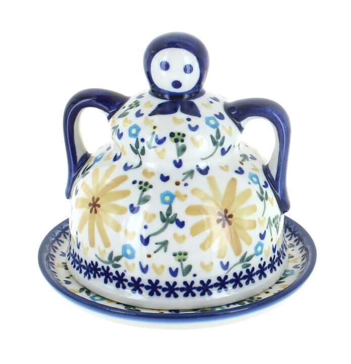 Blue Rose Polish Pottery Medium Cheese Lady
