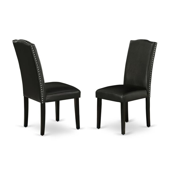 East West Furniture Dining Room Set Black, WEEN7-BLK-69
