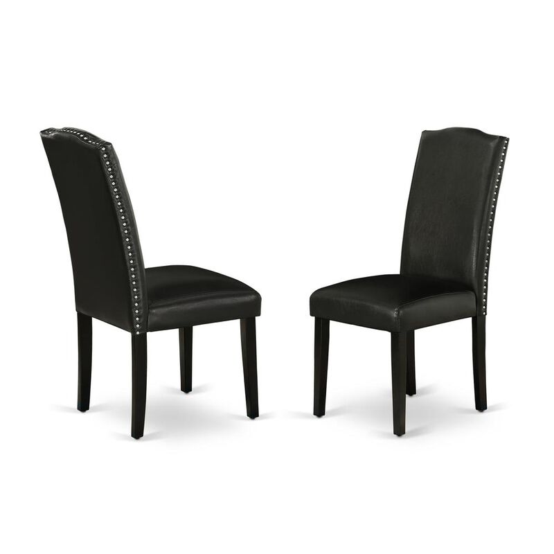 East West Furniture Dining Room Set Black, DUEN7-BLK-69