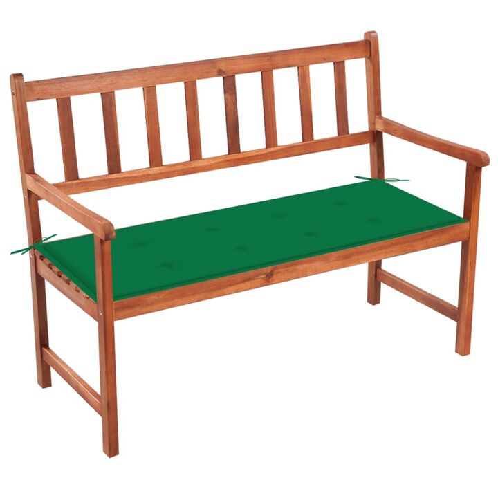 vidaXL Garden Bench with Cushion 47.2" Solid Acacia Wood