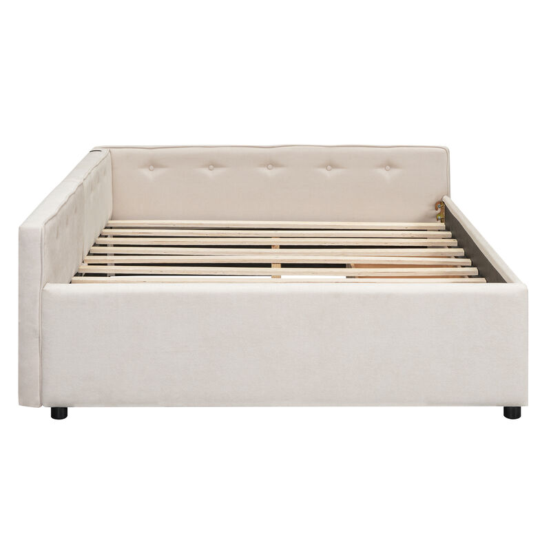 Merax Upholstered Daybed with USB and 2 Drawers