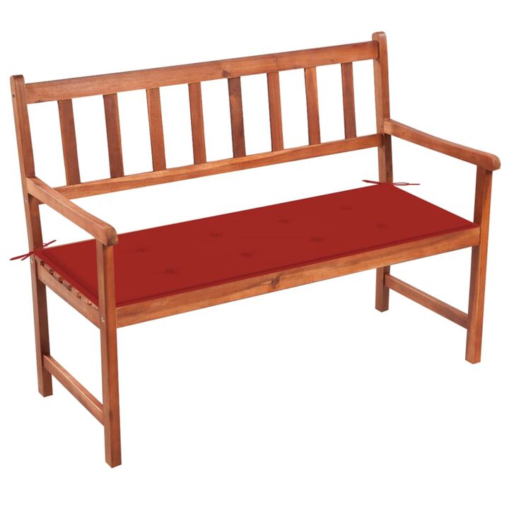 vidaXL Garden Bench with Cushion 47.2" Solid Acacia Wood