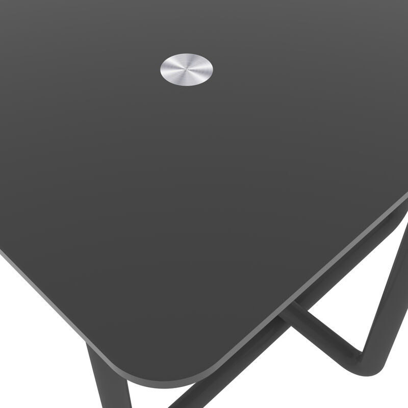 Modern Tempered Glass Tea Table Coffee Table, Table For Living Room, Black