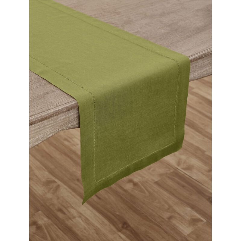 Solino Home 100% Pure Linen Table Runner | Classic Hemstitch for Thanksgiving, Christmas