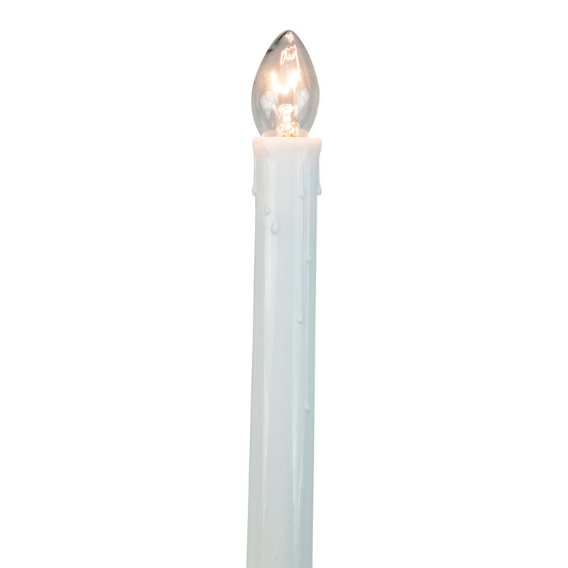 10-Count White C7 Candle Pathway Markers Christmas Lights  White Wire