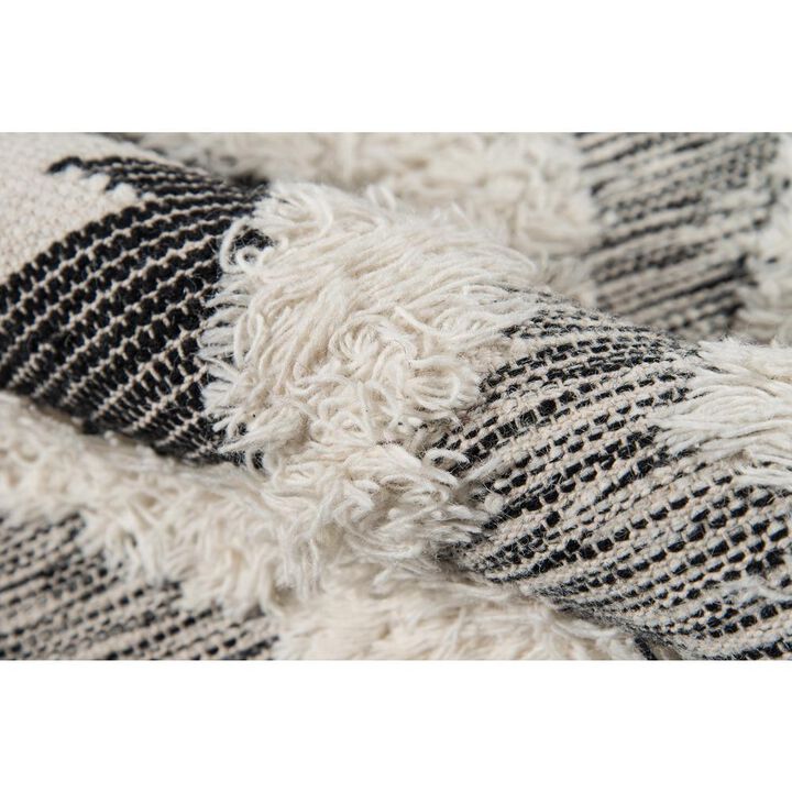 Novogratz Contemporary Rectangle Area Rug, Black, 5' X 7'