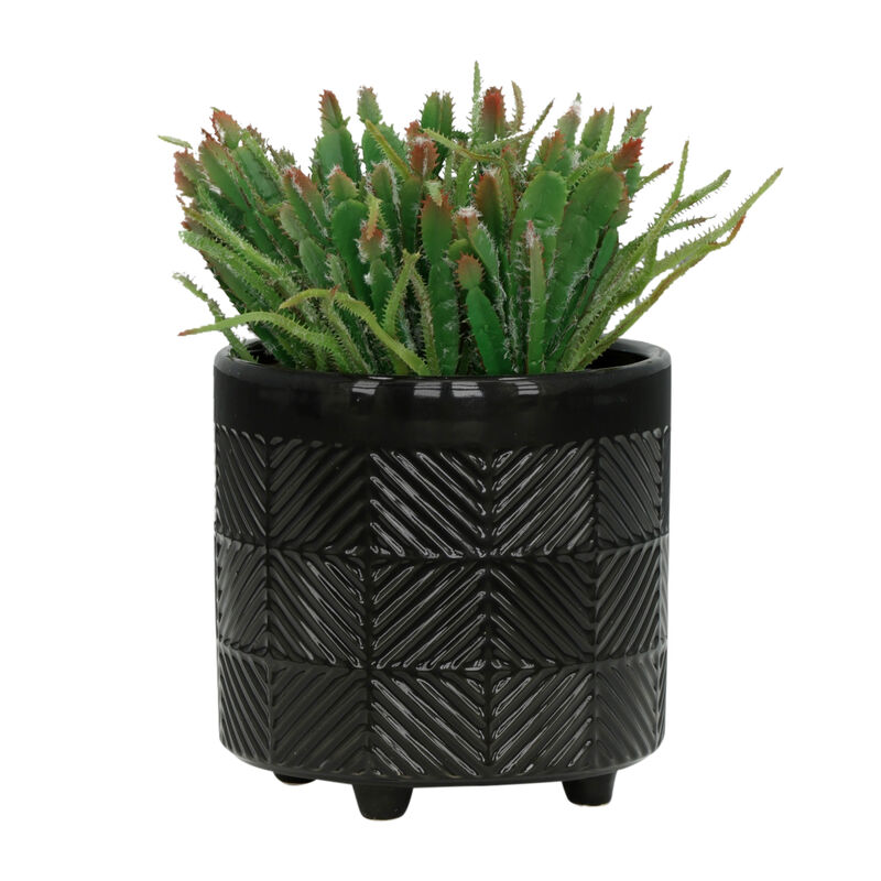 Textured Planters, Shiny Black