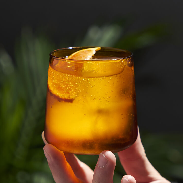 Aurora Amber Cocktail Tumblers, Set of 2