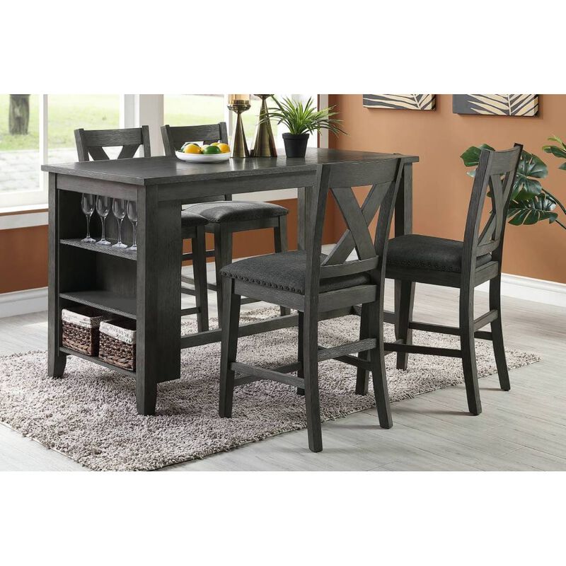 2 Modern Contemporary Dark Brown Counter Height Dining Chairs