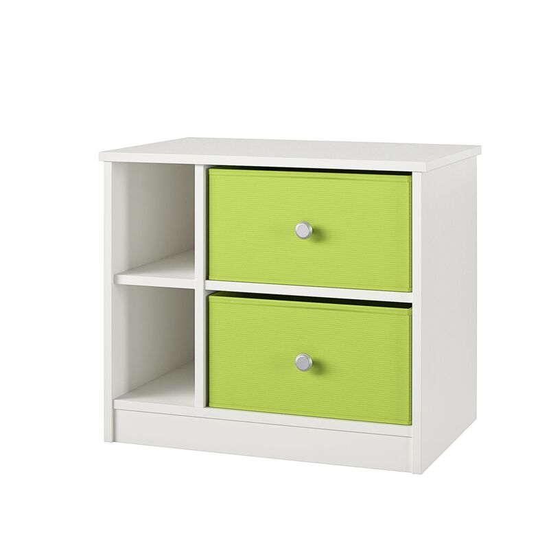 Ameriwood Home Mya Park Nightstand with 2 Fabric Bins