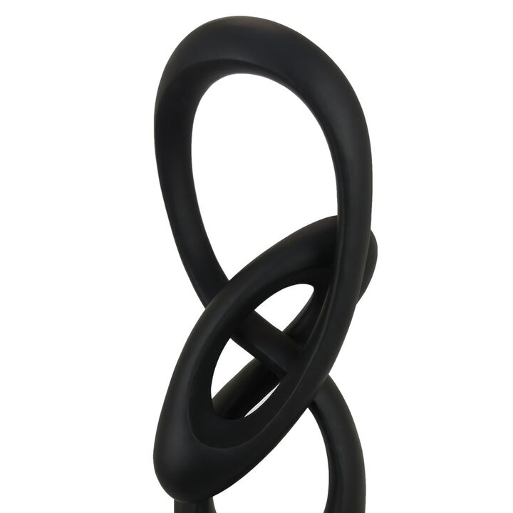 Bob Accent Tabletop Decor, Abstract Sculpture, Black Resin, 37 Inch - Benzara